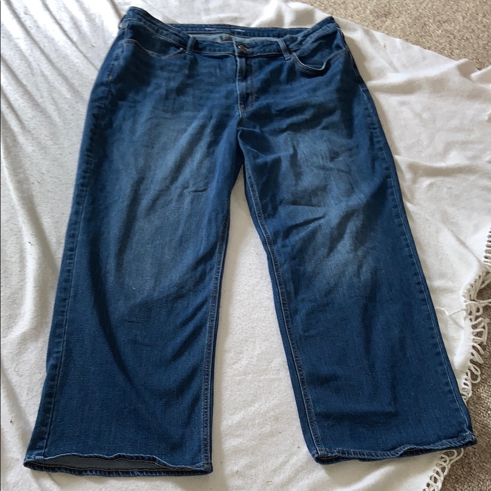 Old Navy Deep Blue Denim jeans Pants WOW WIDE LEG 18 short